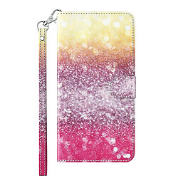 Etui en PU impression de motifs avec support et cordon rose et jaune pour votre Samsung Galaxy A32