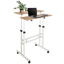 Table de travail / Bureau WORKSTATION I 2 x 80 x 30 cm blanc / chêne hjh OFFICE