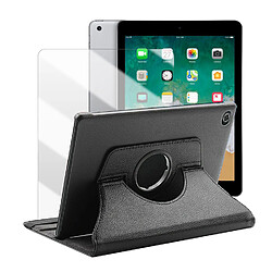 Etui rotatif en simili cuir + verre trempé pour iPad 6 9.7" (2018) (A1954/A1893) - Noir - Visiodirect -