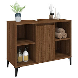 Avis vidaXL Meuble d'évier chêne marron 80x33x60 cm bois d'ingénierie