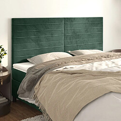 Maison Chic Lot de 4 Têtes de lit design pour chambre - Décoration de lit Vert foncé 100x5x78/88 cm Velours -MN50150