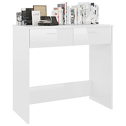 Avis Maison Chic Bureau,Table de travail,bureau de travail pour chambre Blanc brillant 80x40x75 cm Aggloméré -GKD44093