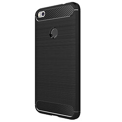 Wewoo Coque noir pour Huawei P8 Lite 2017 Texture de fibre de carbone brossé Antichoc TPU étui de protection