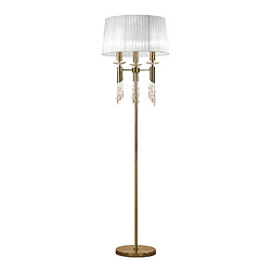 Acheter Luminaire Center Lampadaire Tiffany 3+3 Ampoules E27+G9, laiton antique avec Abat jour bronze & cristal transaparent