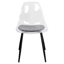 Acheter Toilinux Lot de 2 Chaises design transparent Lilia - Noir