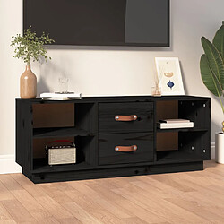 Maison Chic Meuble TV scandinave - Banc TV pour salon Noir 100x34x40 cm Bois de pin massif -MN86217