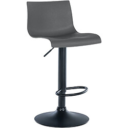 Decoshop26 Lot de 2 tabourets de bar design simple avec repose-pieds en plastique gris pieds en métal noir 10_0004045