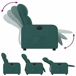 Maison Chic Fauteuil Relax pour salon, Fauteuil inclinable électrique Vert foncé Tissu -GKD71478 pas cher