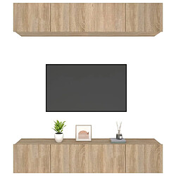 Acheter Maison Chic Meubles TV 4 pcs | Banc TV Moderne pour salon | Meuble de Rangement Chêne Sonoma 80x30x30 cm Bois d'ingénierie -MN31583