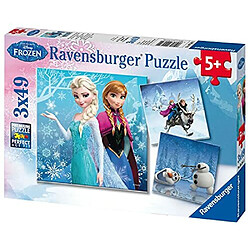 Ravensburger Disney Frozen Winter Adventures Puzzle Box 3 x 49 piAces Puzzles pour enfants A chaque piAce est unique, les piAces semboAtent parfaitement