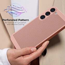 Avis Moozy VentiGuard Coque de téléphone pour Samsung Galaxy S23, Housse respirante pour Samsung Galaxy S23 avec motif perforé pour la circulation de l'air, Coque pour Samsung 23, Rose pastel