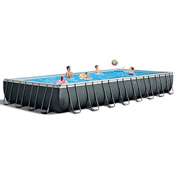 Intex Grande Piscine rectangulaire en kit Baltik - Longueur 975 cm x Largeur 488 cm - Gris foncé