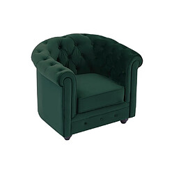 Vente-Unique Fauteuil en velours vert CHESTERFIELD