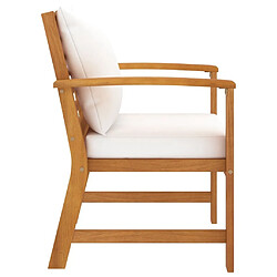 Avis Maison Chic Lot de 2 Chaises de jardin,Fauteuil d'extérieur avec coussin crème Bois d'acacia massif -MN43524