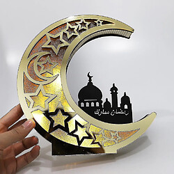 Universal Lumière de nuit Eclairage d'ambiance Lumière de lune musulmane en bois Lumière LED Ramadan Accessoires Eid Moubarak Décoration Articles de fête islamique pas cher