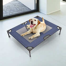 Acheter Pawhut Lit sur pieds XXL pour chien chat lit de camp animal 92L x 76l x 18H cm bleu marine