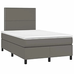 Maison Chic Lit adulte- Lit + matelas,Sommier à lattes de lit avec matelas gris 120x190 cm similicuir -GKD58577