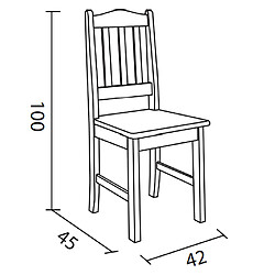 Pegane Chaise de salle à manger en pin massif coloris Miel - Longueur 42 x Profondeur 45 x Hauteur 100 cm pas cher