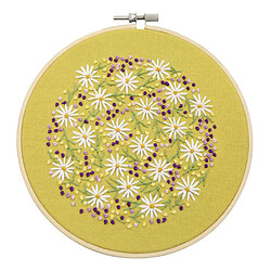 Cerceau De Broderie Enfants Adulte Point De Croix Kits De Fils-feuilles De Fleurs Style 5