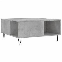 Maison Chic Table basse,Table Console Table d'appoint, Table pour salon gris béton 80x80x36,5 cm bois d'ingénierie -MN51992