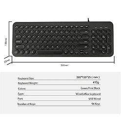 Avis Clavier ultra mince multimédia filaire USB 96 touches clavier vert clair