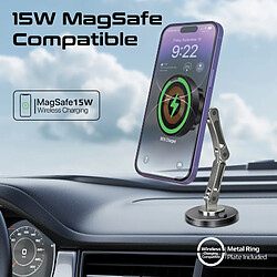 Avis Promate Magnus-Qi Chargeur sans fil pour voiture sans support, MagSafe 15W, acier inoxydable, rotation triaxiale 360