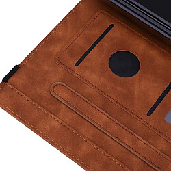 Acheter Wewoo Housse Étui Coque Pour iPad 10.2 pouces 2019 Motif mollet Etui en cuir gaufré à double rabatavec porte-carte et fentes cartes et fente stylo et bande élastique Marron