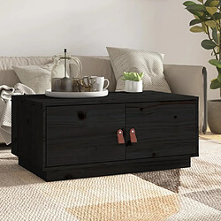 vidaXL Table basse Noir 80x50x35 cm Bois massif de pin