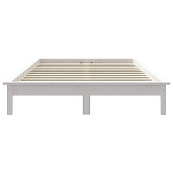 Maison Chic Lit adulte - Lit simple Cadre de lit,Structure du lit Contemporain Blanc 150x200 cm Bois de pin massif Très grand -MN11747 pas cher