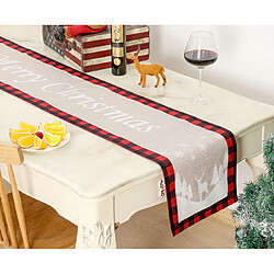 C364 Blanc Blanc Tableau de Noël Runner Rouge et Noir Table de table Nordic Intérieur Table Décoration pour les vacances