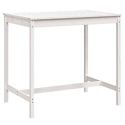 vidaXL Table de jardin blanc 121x82,5x110 cm bois massif de pin