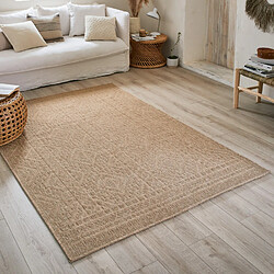 Avril Paris Tapis extérieur - 120x170cm - naturel - 100% polypropylène résistant aux UV - 1400 gr/m2 - LUANA