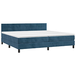 Avis Maison Chic Lit Adulte - Lit simple Lit à sommier tapissier et matelas moelleux - Meuble de Chambre - Bleu foncé 200x200cm Velours -MN41304