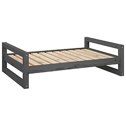 vidaXL Lit pour chien Gris 95,5x65,5x28 cm Bois de pin solide