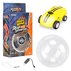 Wewoo Voiture radiocommandée S618 Jouet miniature de véhicule de course de de poche laser rotatif à 360 degrés Jaune