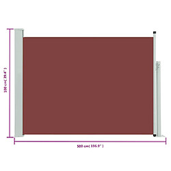 vidaXL Auvent latéral rétractable de patio 100x500 cm Marron pas cher