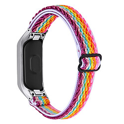 Bracelet en nylon élastique réglable tressée arc-en-ciel pour votre Samsung Galaxy Fit-e R375