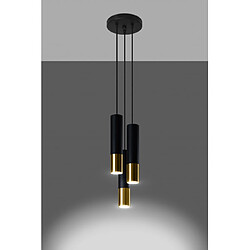 Avis Luminaire Center Suspension Loopez Acier Or,noir 3 ampoules 90cm