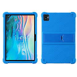 Coque en silicone quatre coins améliorés avec béquille, bleu foncé pour votre TCL Tab 10s 9081X