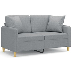 Maison Chic Canapé 2 places avec oreillers,Sofa de Salon,Canapé droit gris clair 120 cm tissu -GKD782486