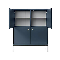 Acheter Vente-Unique Buffet haut - 4 portes - Bleu - BOGDAN