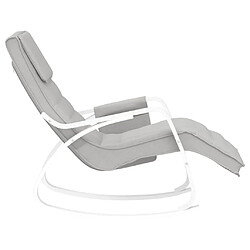 Avis vidaXL Chaise à bascule Gris clair Tissu