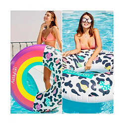 Airmyfun Pack 2 Bouées Gonflables Ronde XXL pour Piscine & Plage Ultra Confort, Flotteur Deluxe - Pack Twin Donut Leopard ø120cm