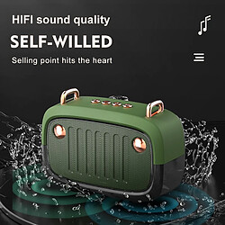 Universal Bluetooth portable Cool Bluetooth V5.0 Haut-parleur Long Temps de travail Entroyez-vous TF Carte TF / U Disk / Radio FM Subwoofer sans fil radio | Haut-parleurs portables (Vert)