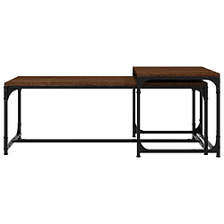 Acheter Maison Chic Lot de 2 Tables basses,Table Console pour salon Chêne marron Bois d'ingénierie -MN36834