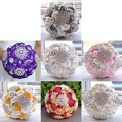 Wewoo Mariage tenant perle fleurs de Violet diamant accessoires de bouquet de mariée demoiselle d'honneur strass partie décoration de fournitures, diamètre: 20cm pas cher