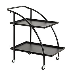 Pegane Chariot de service, desserte en métal coloris noir -longueur 68 x profondeur 42 x hauteur 71cm pas cher