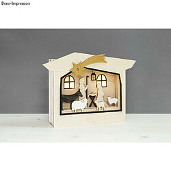 Rayher Crèche DIY en bois à monter soi-même 24 x 24 x 6,3 cm