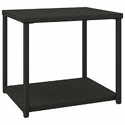 Maison Chic Table d'appoint | Table Basse noir 55x45x49 cm résine tressée -GKD38722