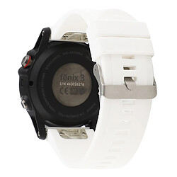 Bracelet en silicone 22mm souple avec boucle de couleur argent blanc pour votre Garmin Fenix 5/5 Plus/Forerunner 935